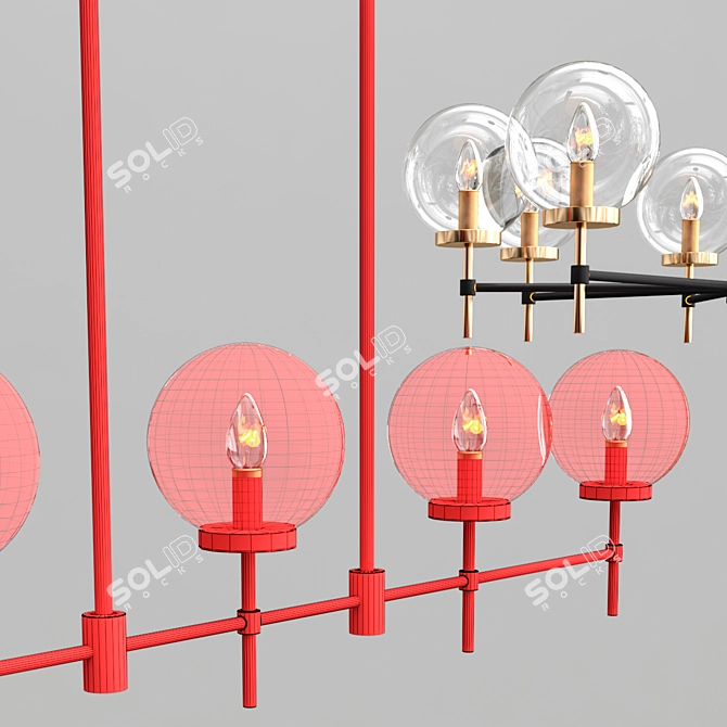 Elegant Glass Chandelier Collection 3D model image 3