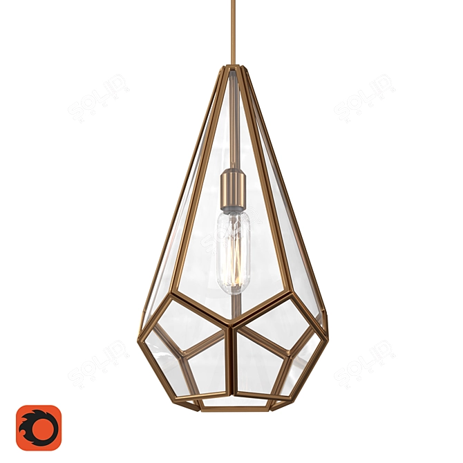 Prismatic Pendant: Modern Illumination 3D model image 4