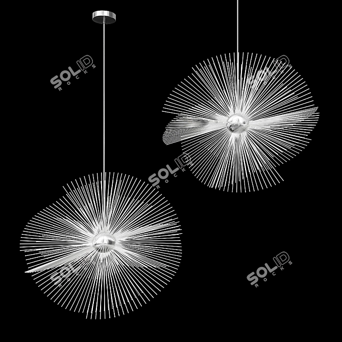 Elegant Glass Pendant Lighting 3D model image 2