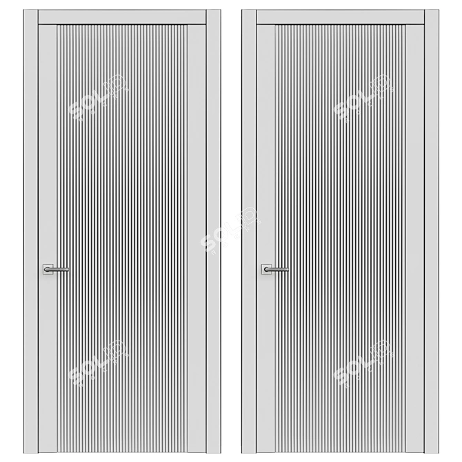 Modern Interior Door - 2200mm x 980mm 3D model image 2
