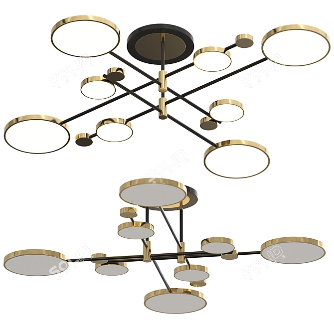 Elegant Lumen Lux Ceiling Chandelier 3D model image 1