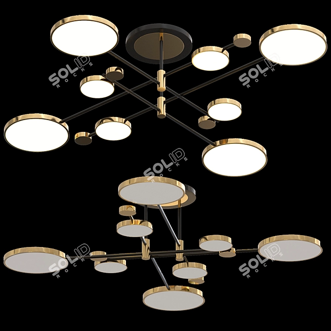 Elegant Lumen Lux Ceiling Chandelier 3D model image 3