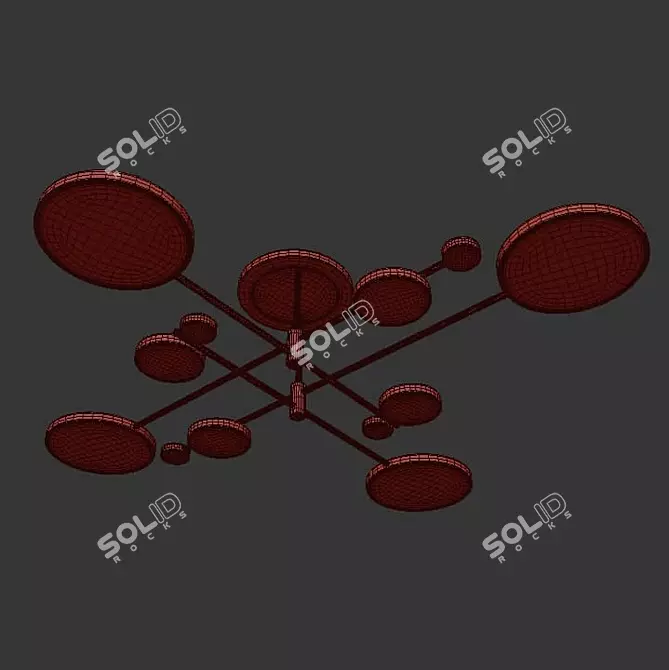 Elegant Lumen Lux Ceiling Chandelier 3D model image 4