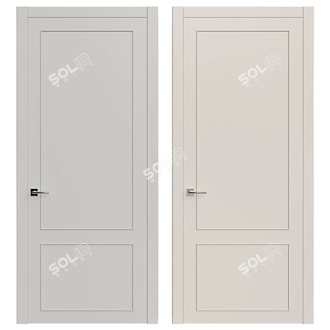 Sleek Interior Door - 2200x980mm 3D model image 1