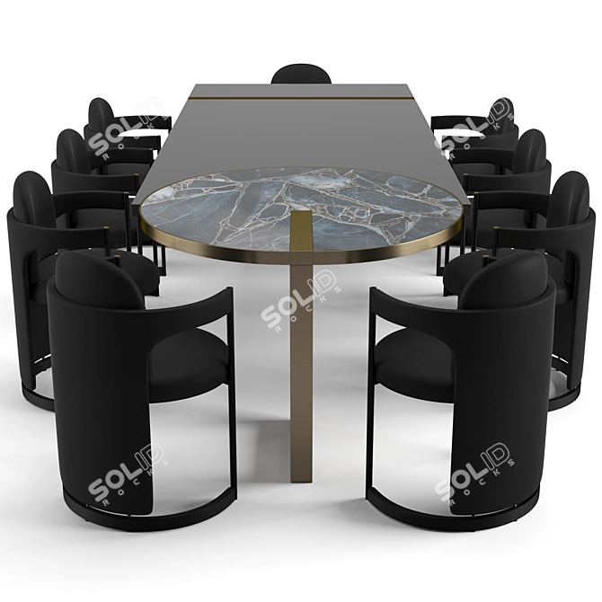 Elegant Baxter Dining Set 3D model image 3