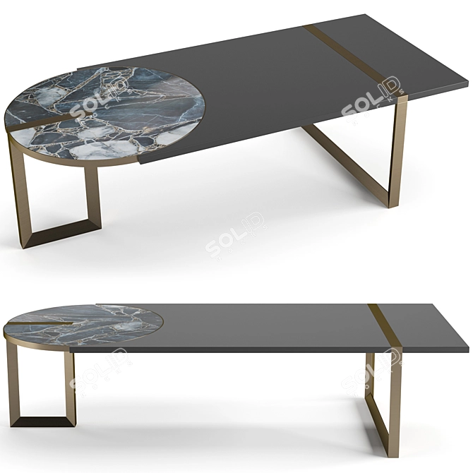 Elegant Baxter Dining Set 3D model image 4