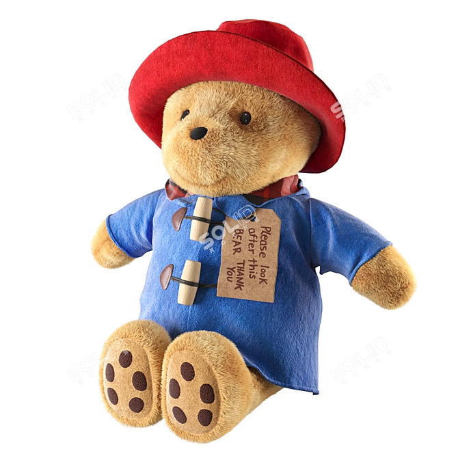 Adorable Paddington Bear Plush 3D model image 1