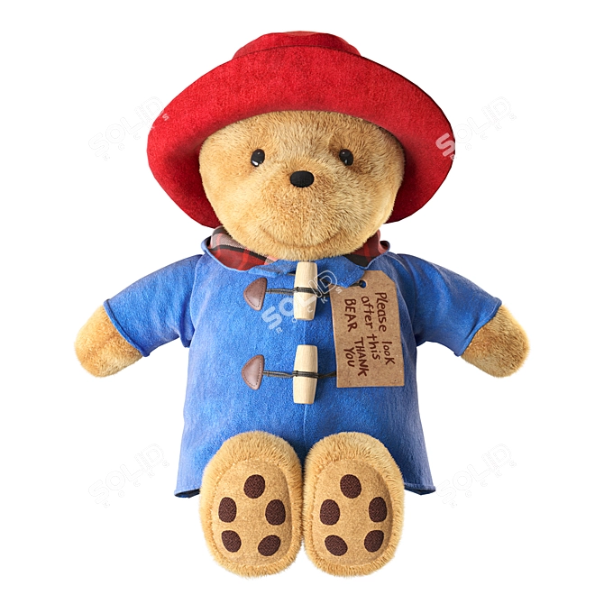 Adorable Paddington Bear Plush 3D model image 2