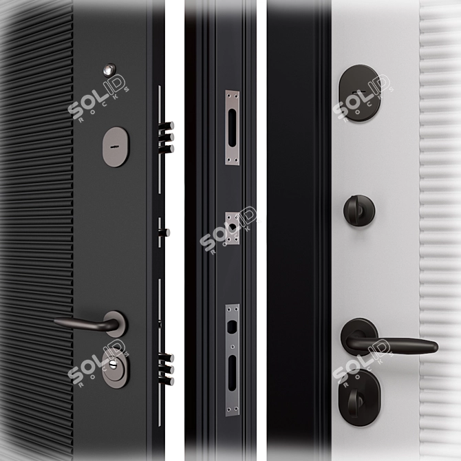 Modern Metal Entrance Door NT 4 3D model image 2