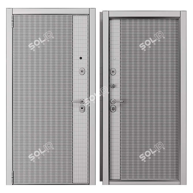 Modern Metal Entrance Door NT 4 3D model image 4