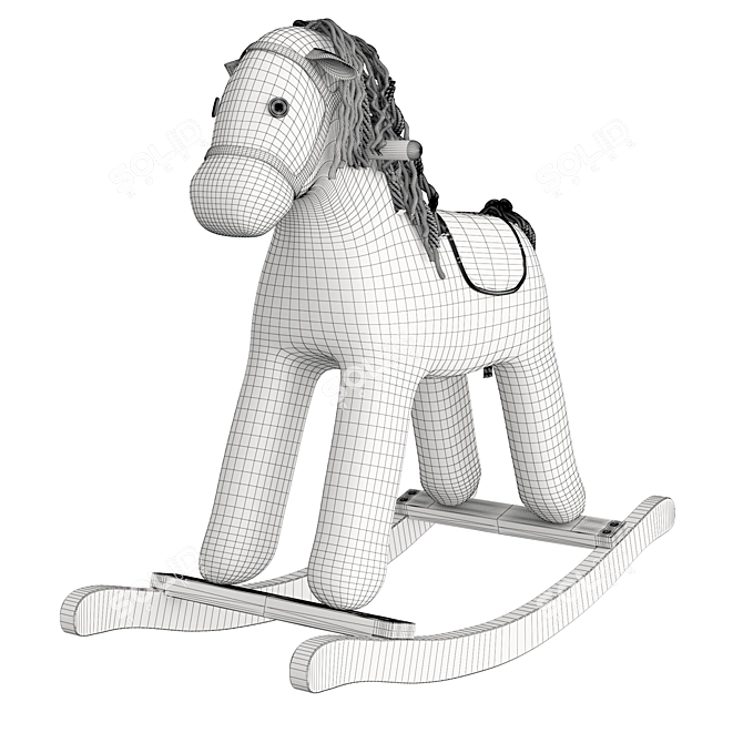 Leader Kids Textile Rocking Horse 3D model image 4