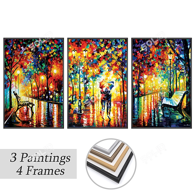 Modern Wall Art Set - No. 3785 3D model image 3