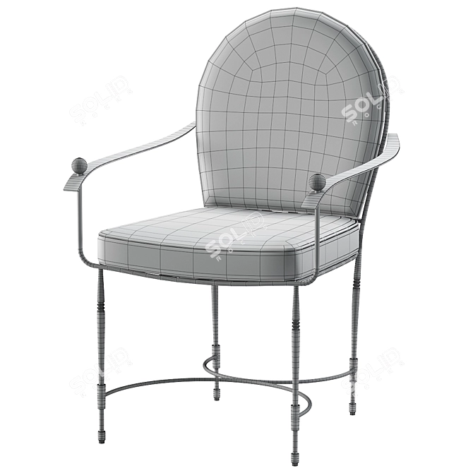 Elegant Amalfi Round Armchair 3D model image 5