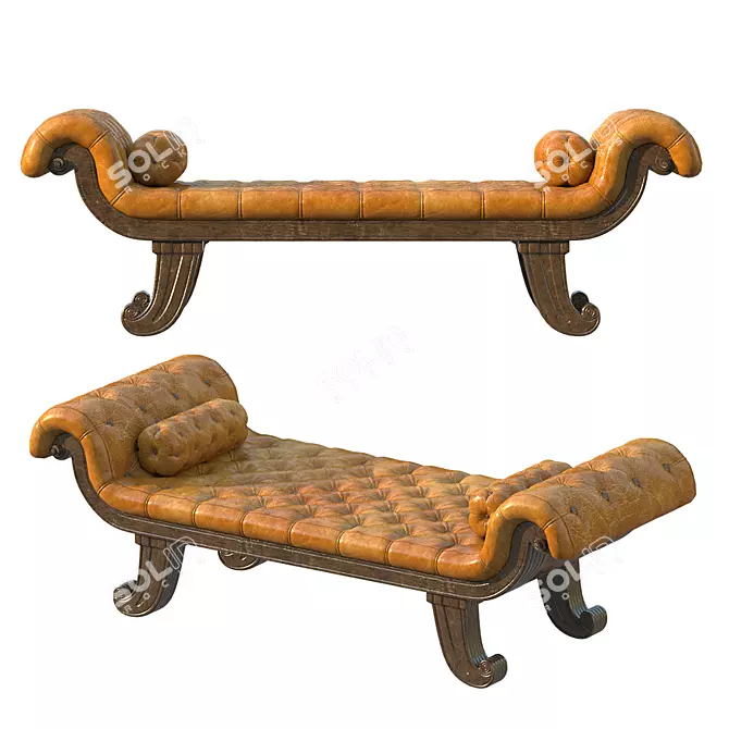 Luxurious Roman-style Couch 3D model image 1