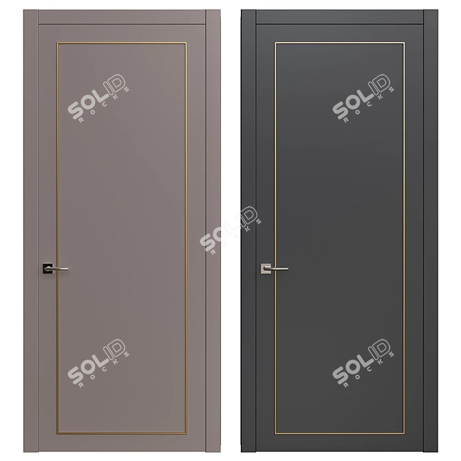 Modern Interior Door - 2200 / 980mm 3D model image 1