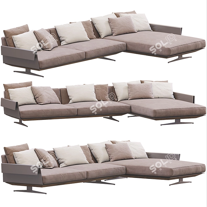 Modern Flexform Sofa - Bretton 3D model image 1