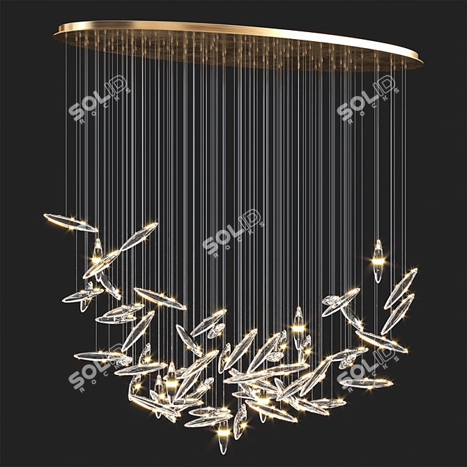 Ethereal Glow: Ochre Chandelier 3D model image 1