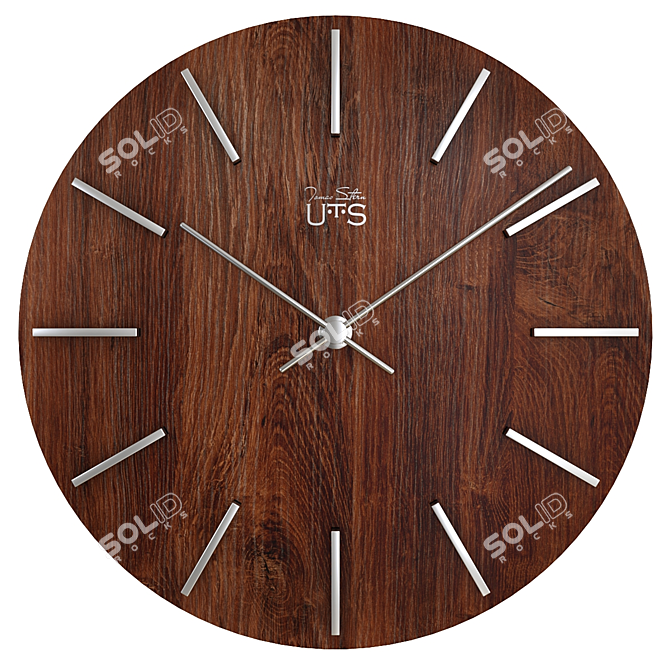 Tomas Stern 4033B Wall Clock - Vintage Style Wooden Design 3D model image 1