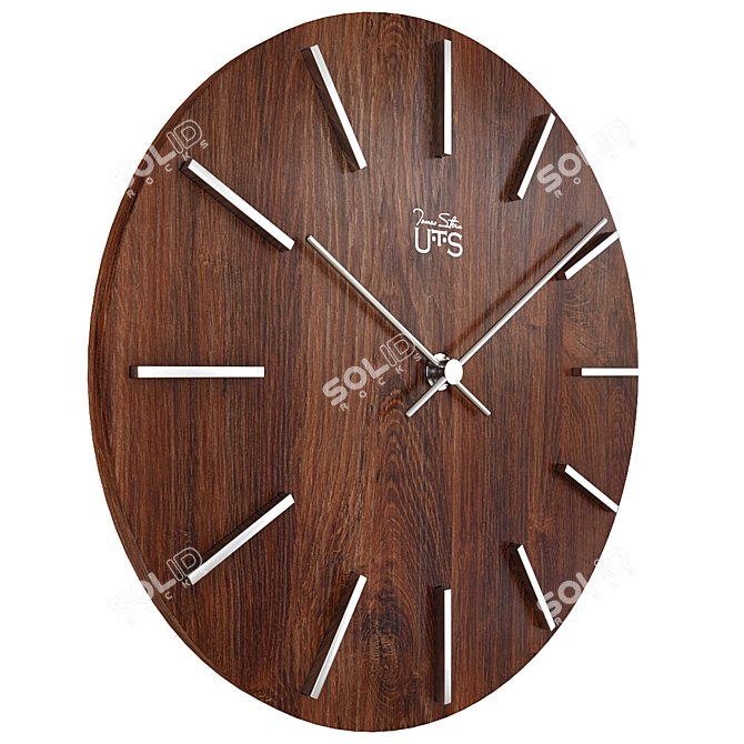 Tomas Stern 4033B Wall Clock - Vintage Style Wooden Design 3D model image 2