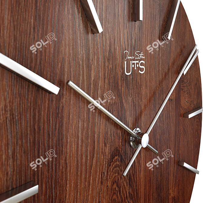 Tomas Stern 4033B Wall Clock - Vintage Style Wooden Design 3D model image 3