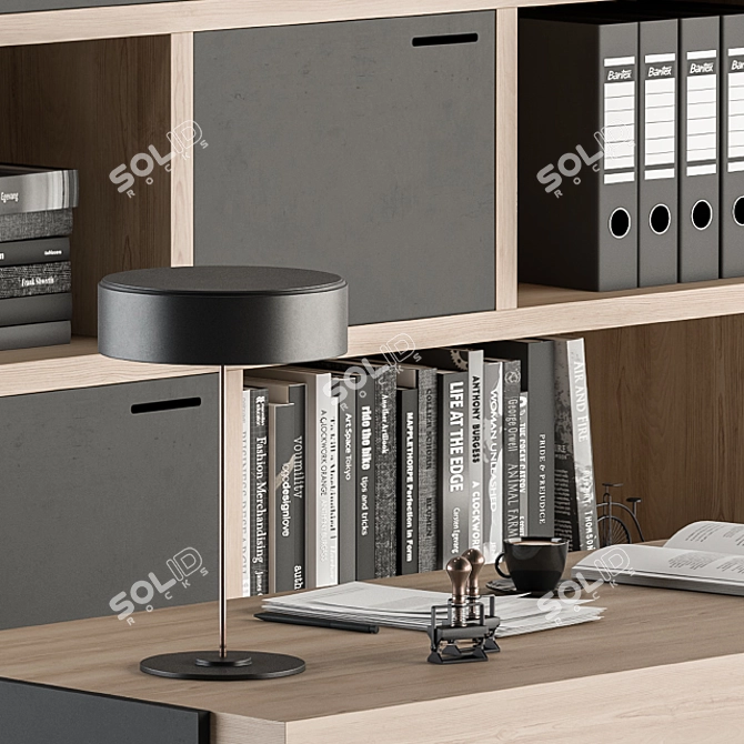 Wooden Boss Desk - Manager's Set. 3D model image 4