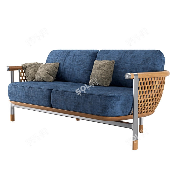 Handcrafted Basket Sofa: Elegant, Functional, and Stylish 3D model image 1