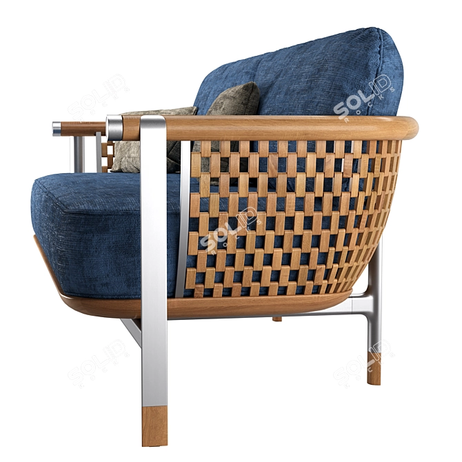 Handcrafted Basket Sofa: Elegant, Functional, and Stylish 3D model image 2