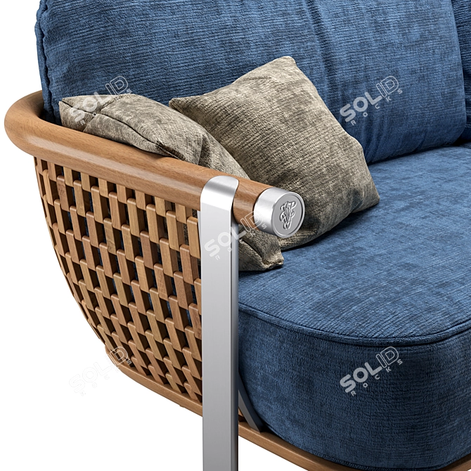 Handcrafted Basket Sofa: Elegant, Functional, and Stylish 3D model image 4