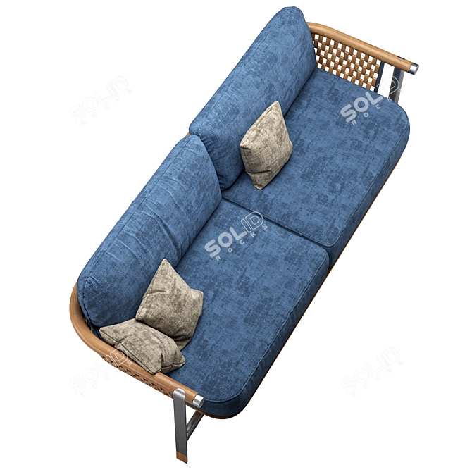 Handcrafted Basket Sofa: Elegant, Functional, and Stylish 3D model image 5