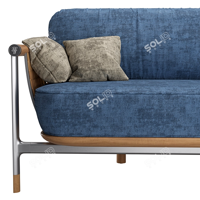 Handcrafted Basket Sofa: Elegant, Functional, and Stylish 3D model image 6