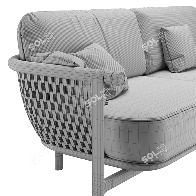 Handcrafted Basket Sofa: Elegant, Functional, and Stylish 3D model image 7