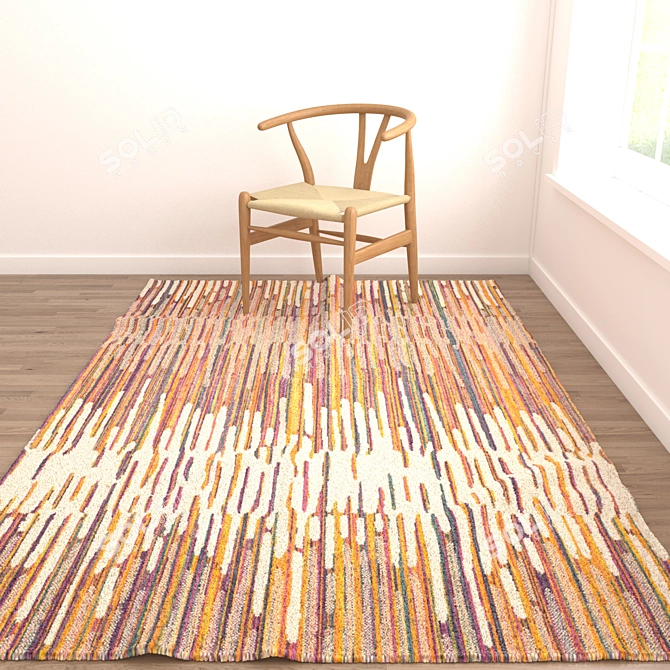 Stylish Set of 6 Rugs 3D model image 2