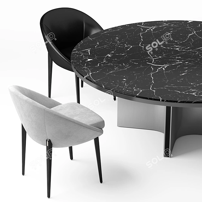 Elegant Minotti Lido Chair & Table 3D model image 2