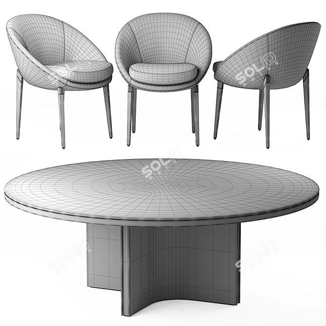 Elegant Minotti Lido Chair & Table 3D model image 8