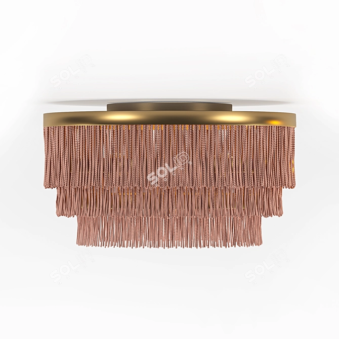 Boho Chic Fringe Flush Mount 3D model image 2