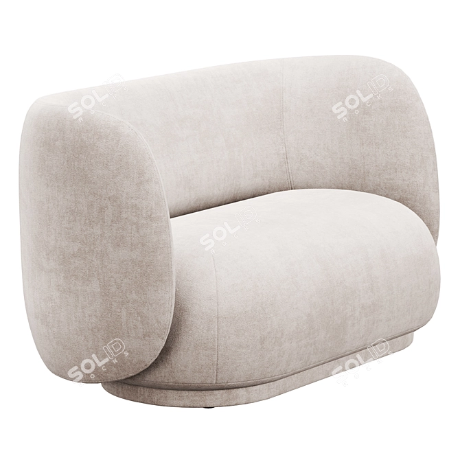 Modern Rico 2 Seater Sofa 3D model image 2