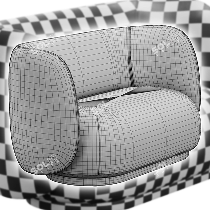 Modern Rico 2 Seater Sofa 3D model image 5