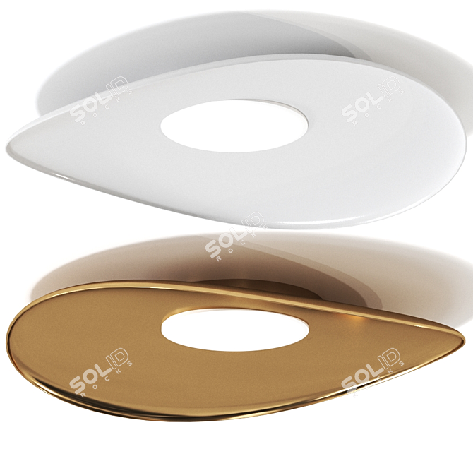 Sleek Loop Ceiling Lamp 3D model image 1