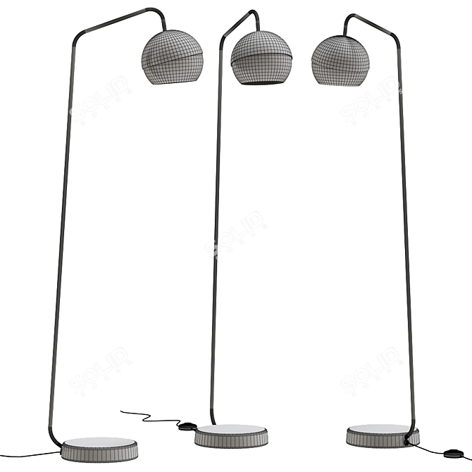 Elegant Ray Floor Lamp 3D model image 2