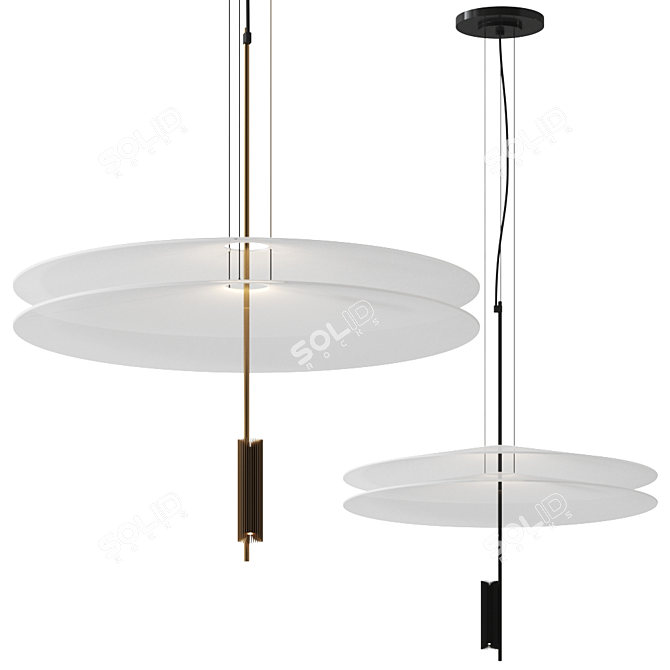 Elegant Flamingo Pendant Lamp 3D model image 2