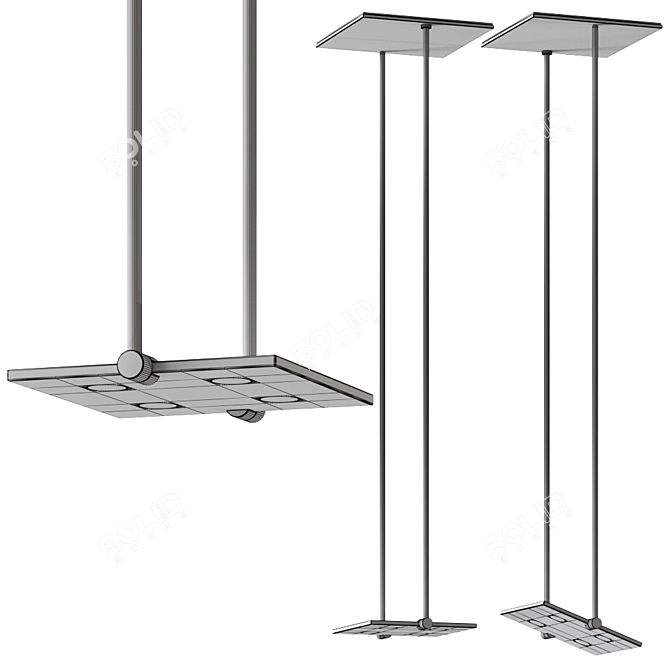 Pixel Suspension Light: Sleek Design 3D model image 2