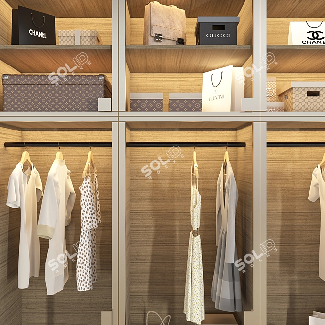 Versatile Wardrobe with All-inclusive Set 3D model image 4