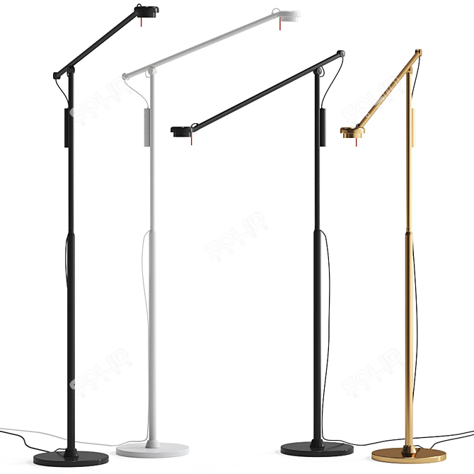 Sleek Dual-Toned Floor Lamp 3D model image 1