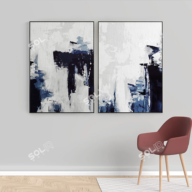 Interior Art Frames: Set of 2 | 5 Materials 3D model image 5