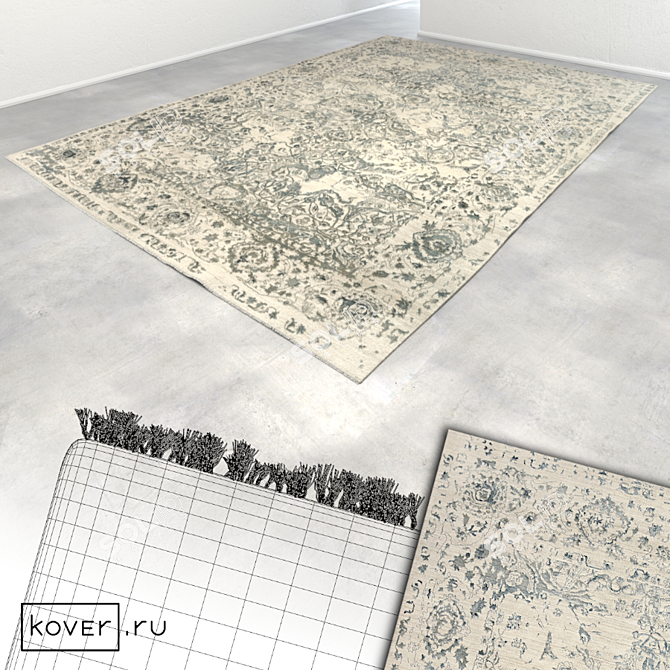 Art de Vivre "THRILL" White Floral Carpet | Kover.ru 3D model image 2