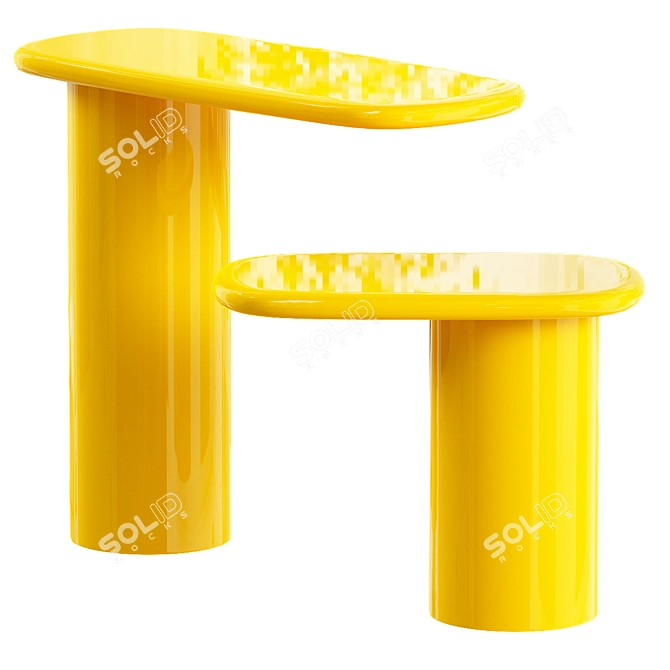 Sleek Cantilever Side Table 3D model image 3