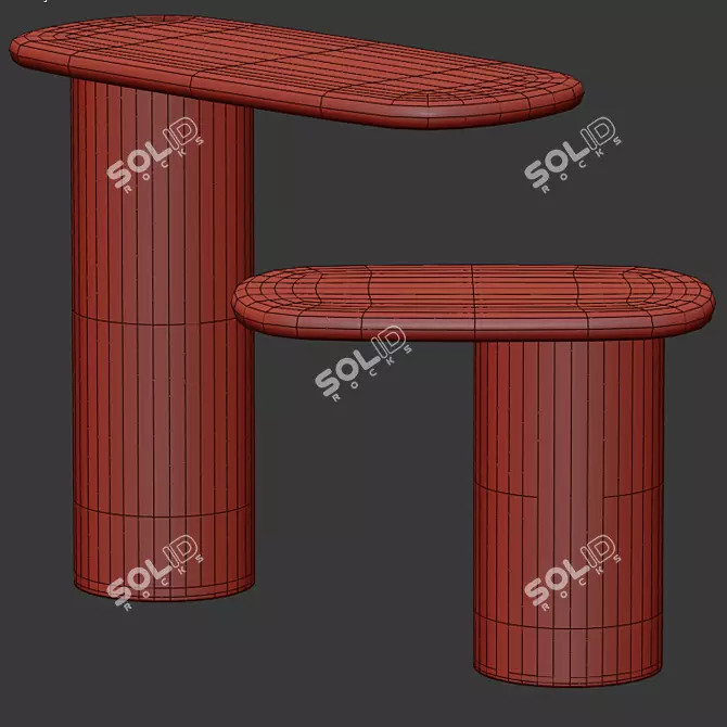 Sleek Cantilever Side Table 3D model image 4