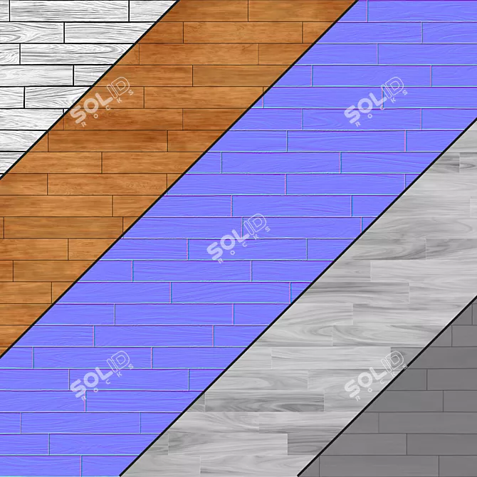 Seamless Wood Tile Collection 3D model image 6