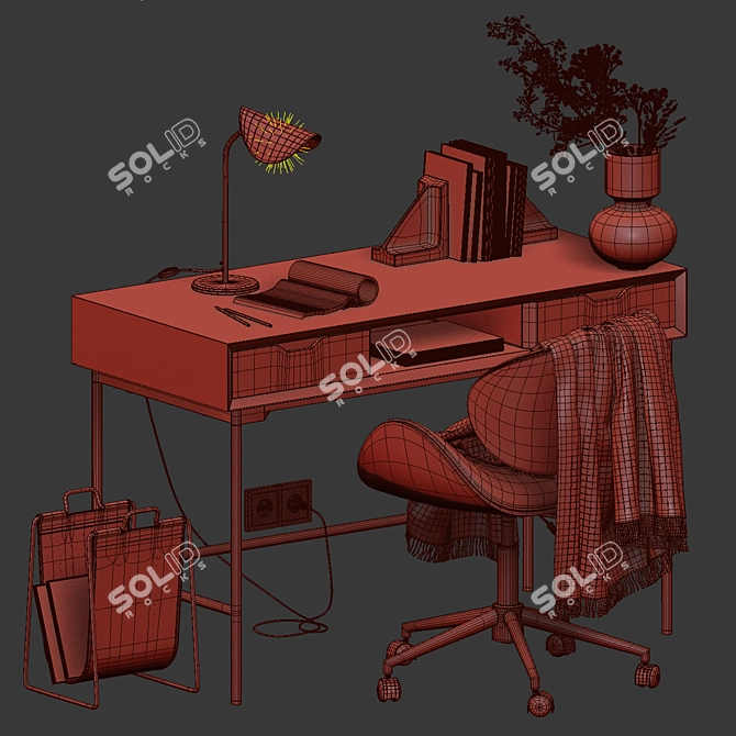 Sleek and Stylish Workplace Set 3D model image 3