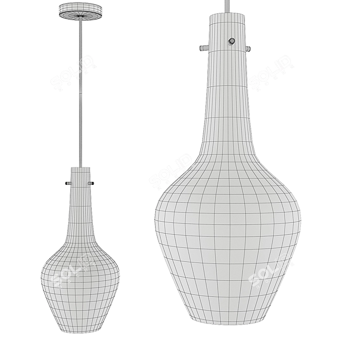 Elegant Candle Pendant Light 3D model image 2